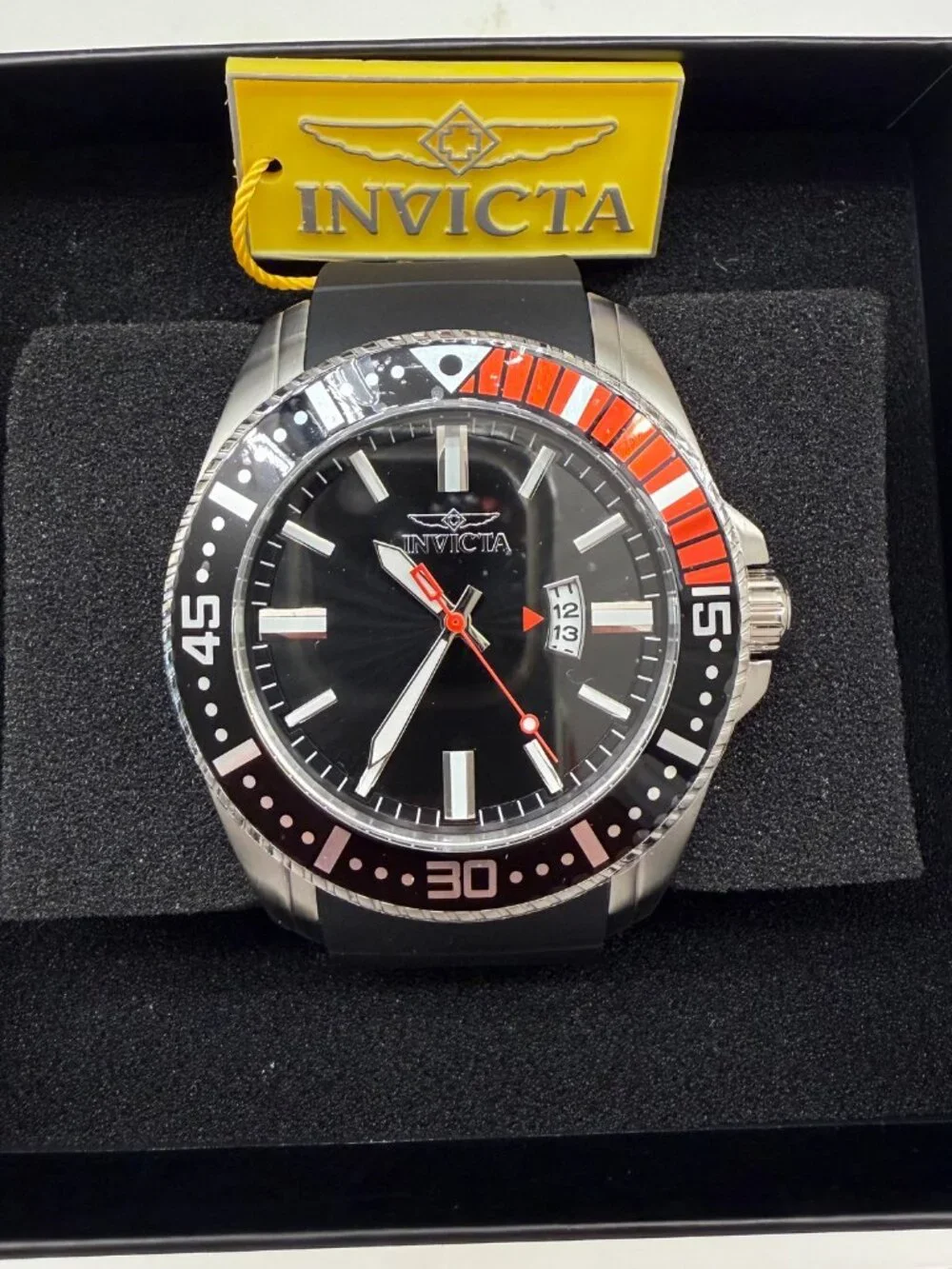 $249 Invicta Pro Diver Vigorum Men's Black Dial 48mm Quartz Watch (30742) NIB